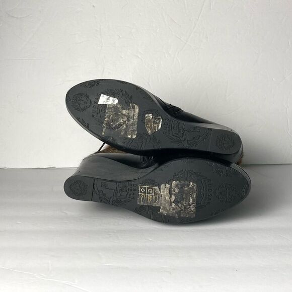 Rudsak Fur Trim Leather Wedge Heels EUR Size 39 US 8.5? - Picture 8 of 12